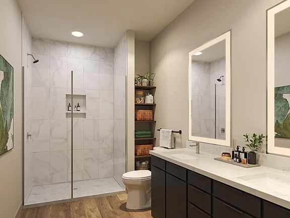 Select apartment homes feature designer bathrooms with double vanities, quartz countertops, and spa-like soaking tubs.