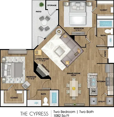 B3 Floorplan: 2 Bedroom, 2 Bathroom B3 Floorplan: 2 Bedroom, 2 Bathroom
