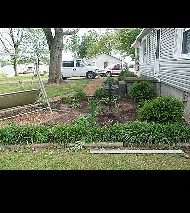 Front corner flower bed