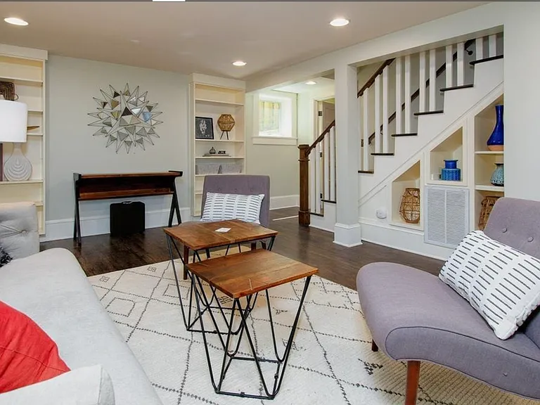 Basement living room.