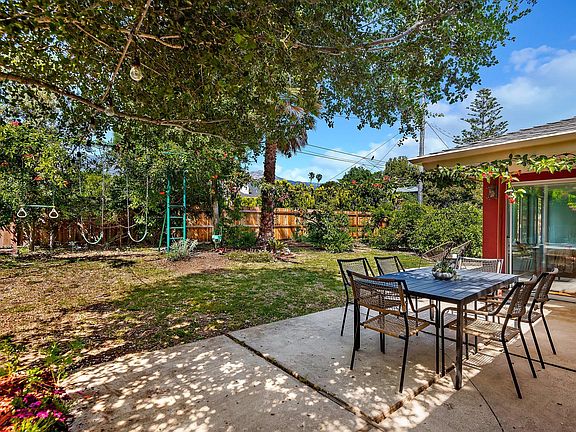 Backyard eating area, playstructure