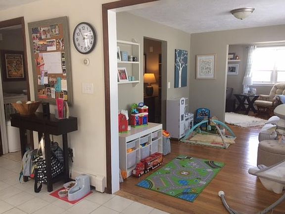 Peek from Kitchen into dining room / play room