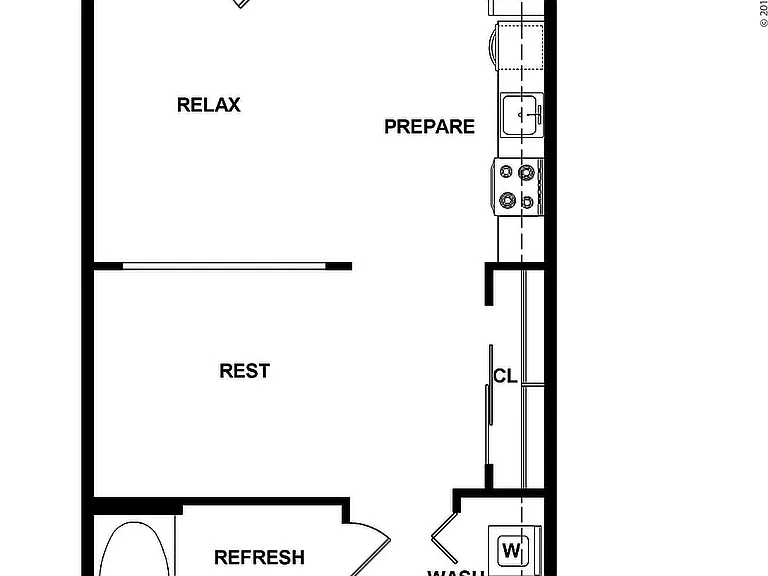Ambrosio - A1 - 1B1B - 475 SF - 2D Floorplan Ambrosio - A1 - 1B1B - 475 SF - 2D Floorplan