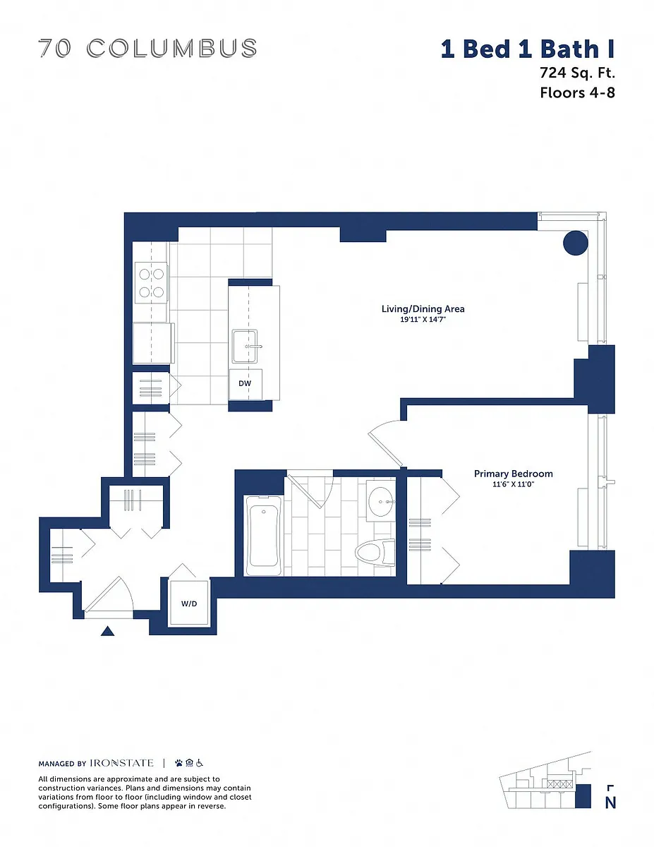 Floor plan 1 Bed 1 Bath I