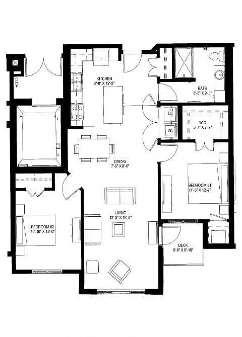 Floor plan Two Bedroom G