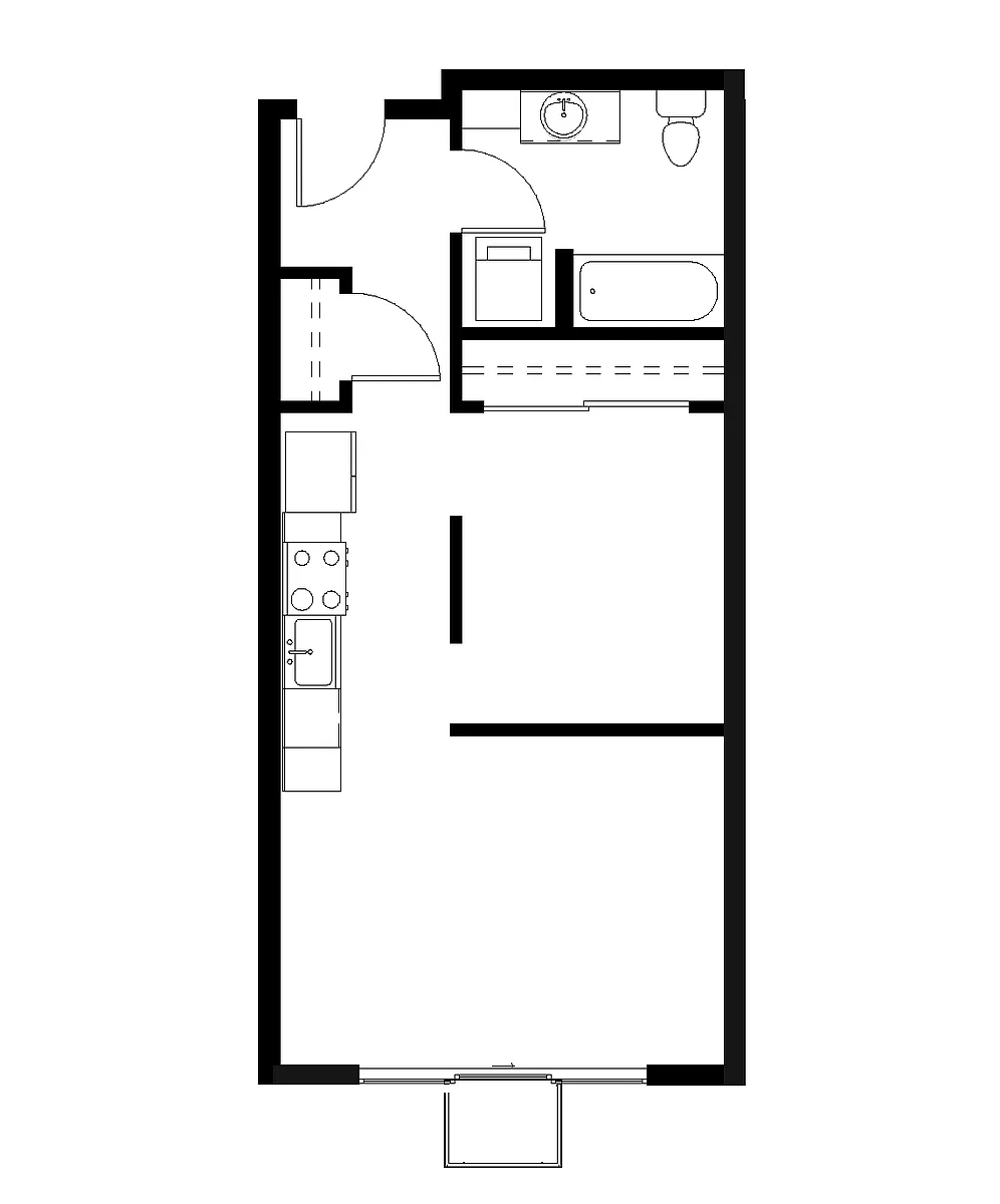 Floor plan Open 1 Bed 1 Bath 04