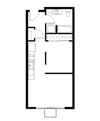 Floor plan Open 1 Bed 1 Bath 04