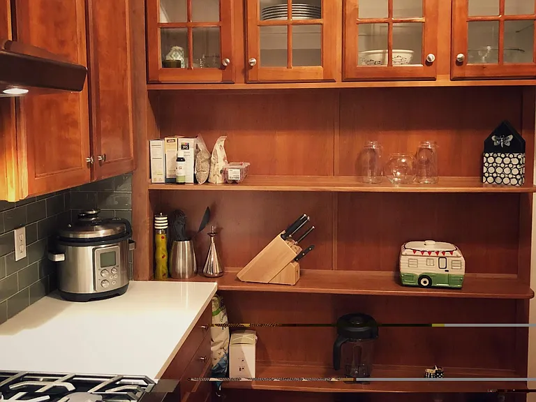 Popular open shelving in kitchen