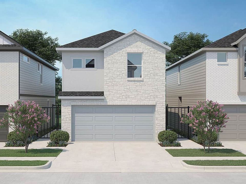Exquisite stone facade and sleek architectural design in Parker at Beamer Villas, Houston.