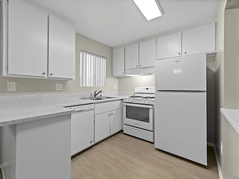 Apartment kitchen at Strada Apartments in Orange, CA
