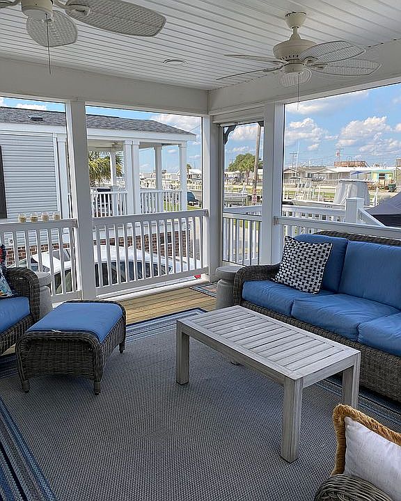 Screen porch with view