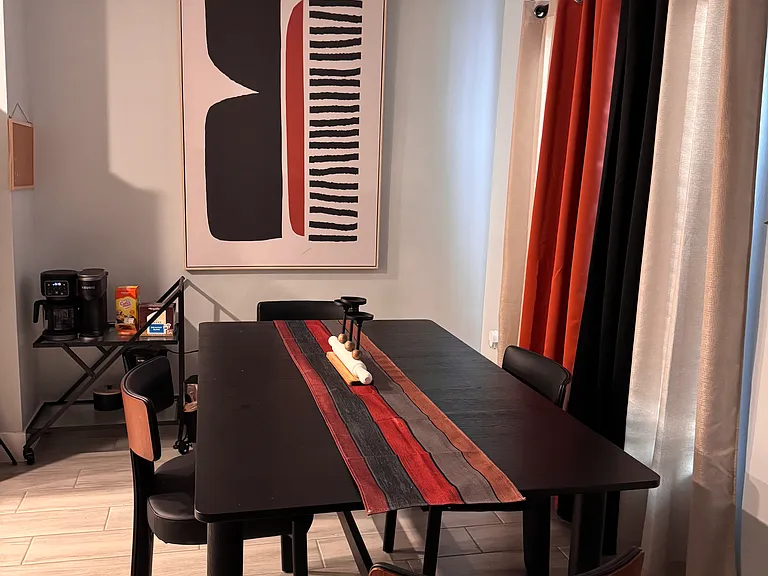 Shared dining room with coffee bar,