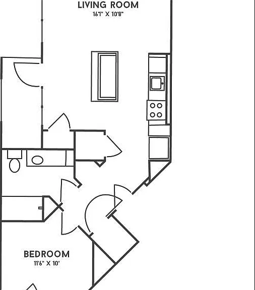 1 Bedroom, 1 Bathroom 1 Bedroom, 1 Bathroom