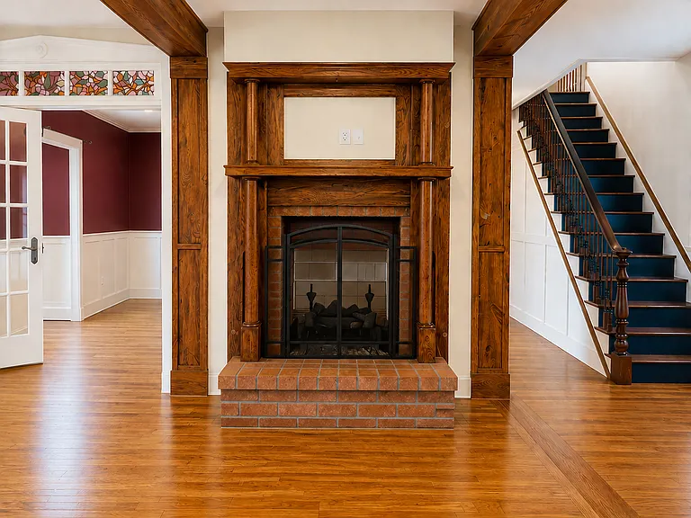 pass through propane fireplace in living room