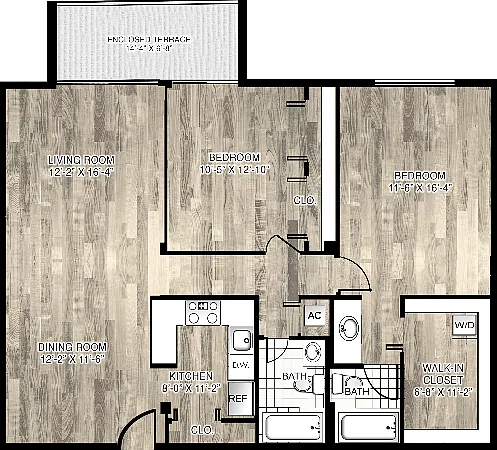 Model C | 2 Bedrooms, 2 Bathrooms Model C | 2 Bedrooms, 2 Bathrooms