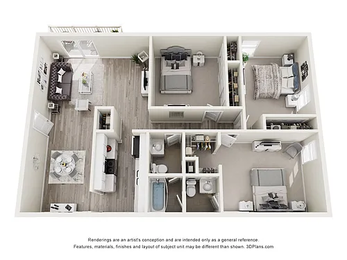 Floor plan Three Bedroom Type L