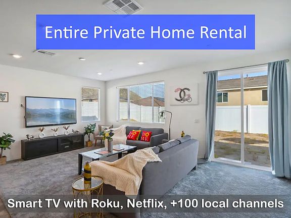 Gather on the sofas to watch the flatscreen TV with Roku, Netflix and more.