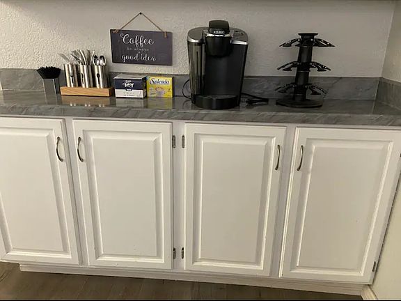 Extra space in kitchen area.