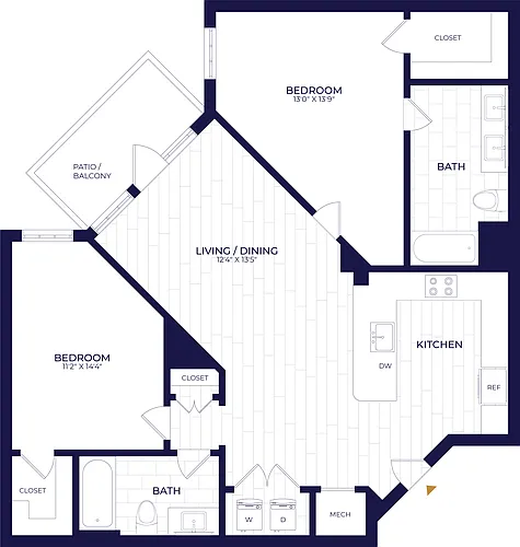 Floor plan 2 Bed/2 Bath-B5