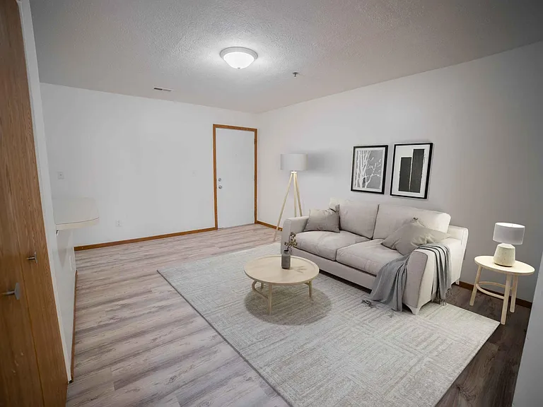 Living room in a 2 bedroom unit