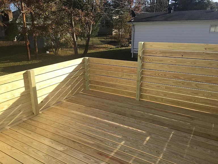 New deck with privacy fencing.