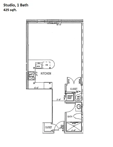 Floor plan Studio Standard