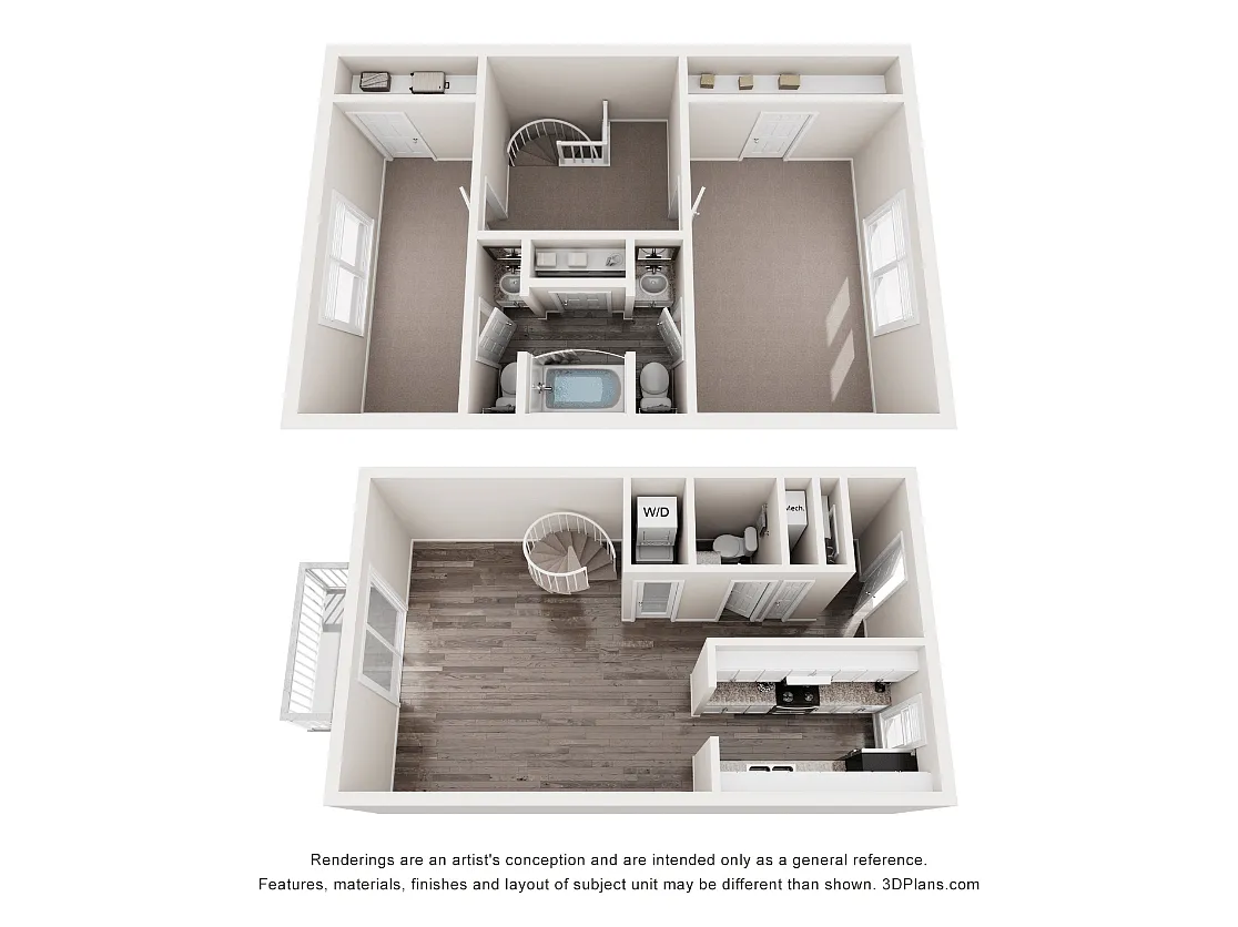 Floor plan 2 Bed 2.5 Bath Sterling Renovated