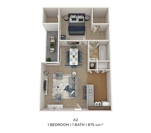 Floor plan One Bedroom-875 sqft