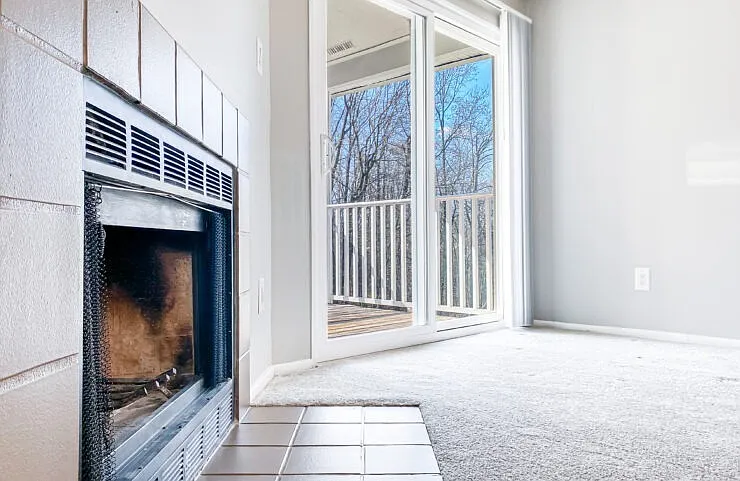 Updated Living Room with Fireplace