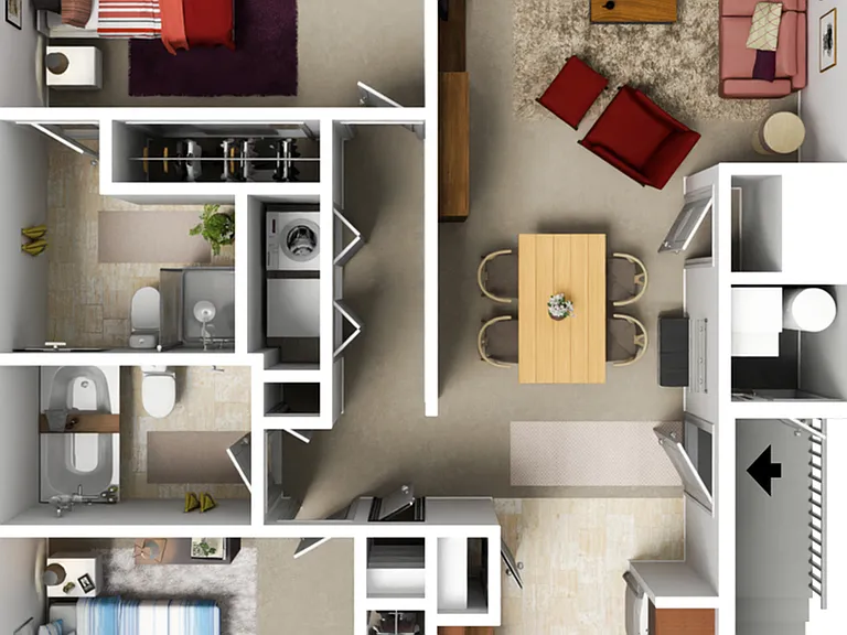 2 Bed, 2 Bath