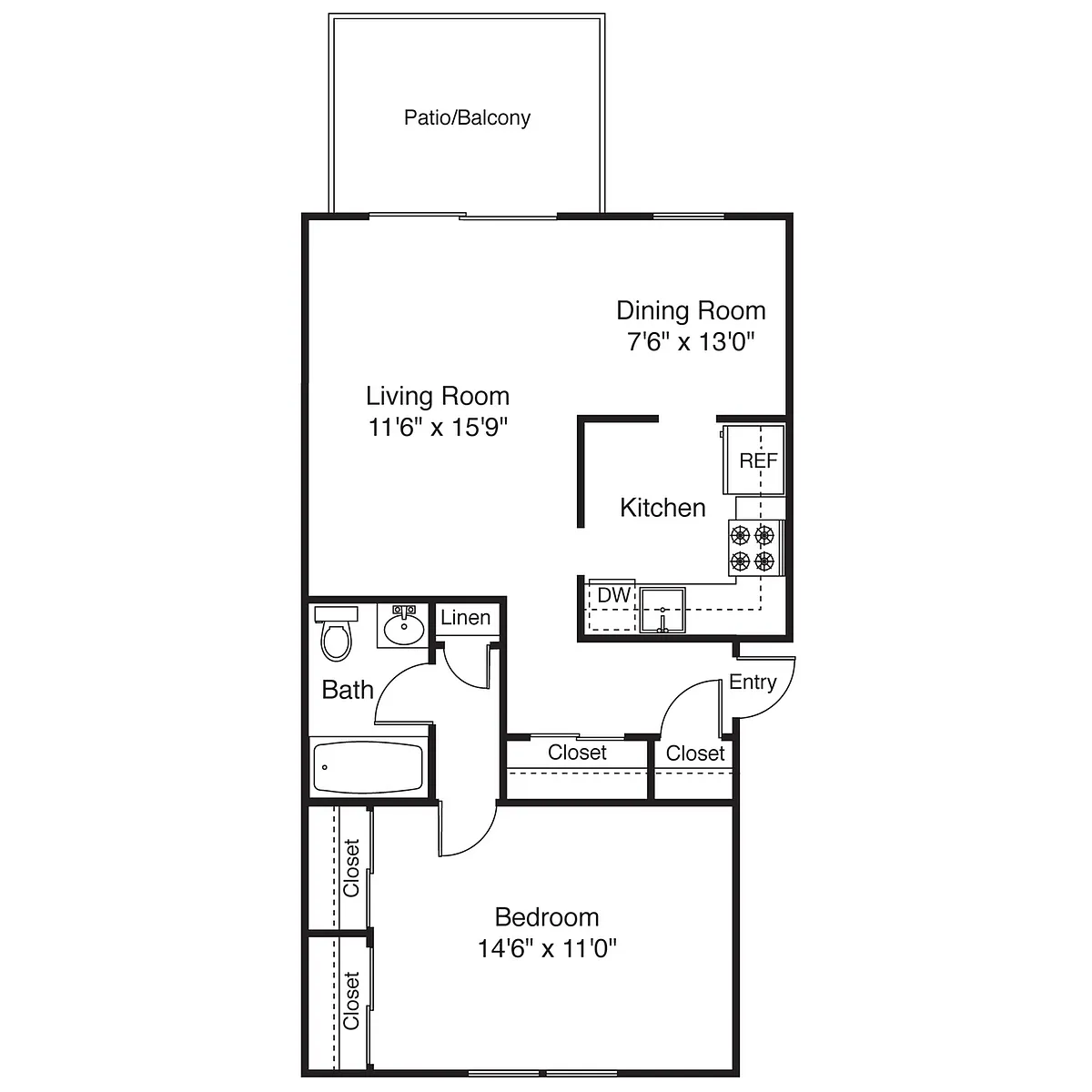 Floor plan One Bedroom