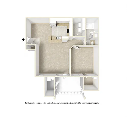Floor plan 1 Bedroom Balcony