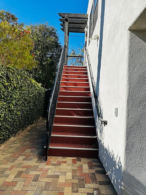 Stairs leading to the apartment