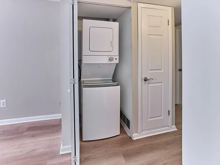 Enjoy the convenience of an in-home stackable washer and dryer at Village Square.