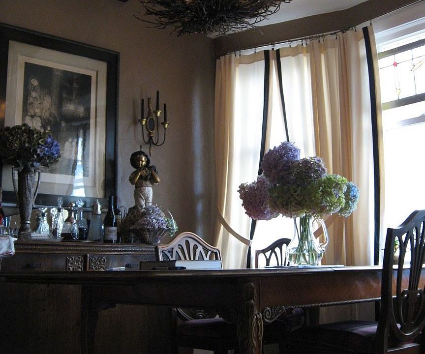 Dining Room with Beamed Ceiling 