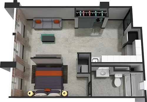 Floor plan 1x1 Met A