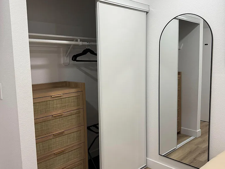 dresser and closet