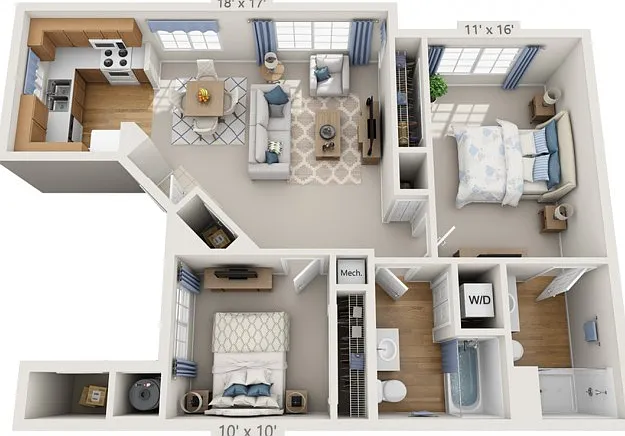 Floor plans are artist's rendering. All dimensions are approximate. Actual product and specifications may vary in dimension or detail. Not all features are available in every apartment. Prices and availability are subject to change. Floor plans are artist