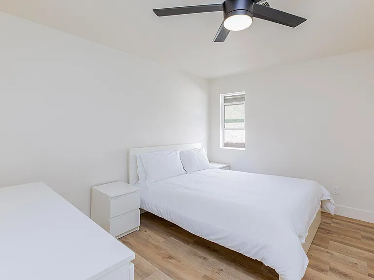 TV and blinds and armoire included! (blinds not in photo but rooms come with blinds don't worry)