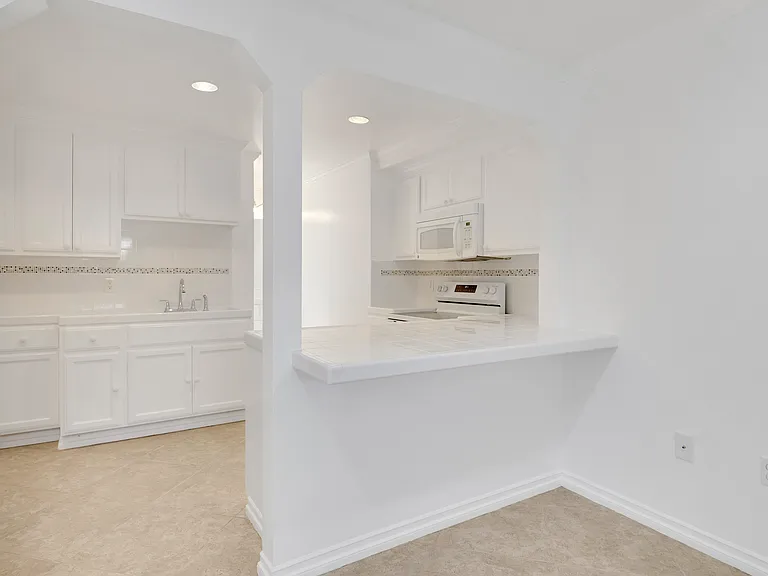 Looking into the kitchen from the living room