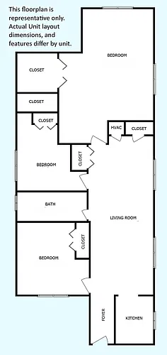 Floor plan Redwood 3 BR 1 BATH