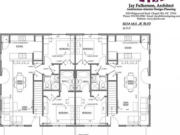 First floor plan, 2 bedrooms, 2 baths downstairs.