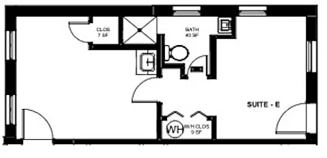 Floor plan 1049 W 49th St 1BD 1BA 1st Floor