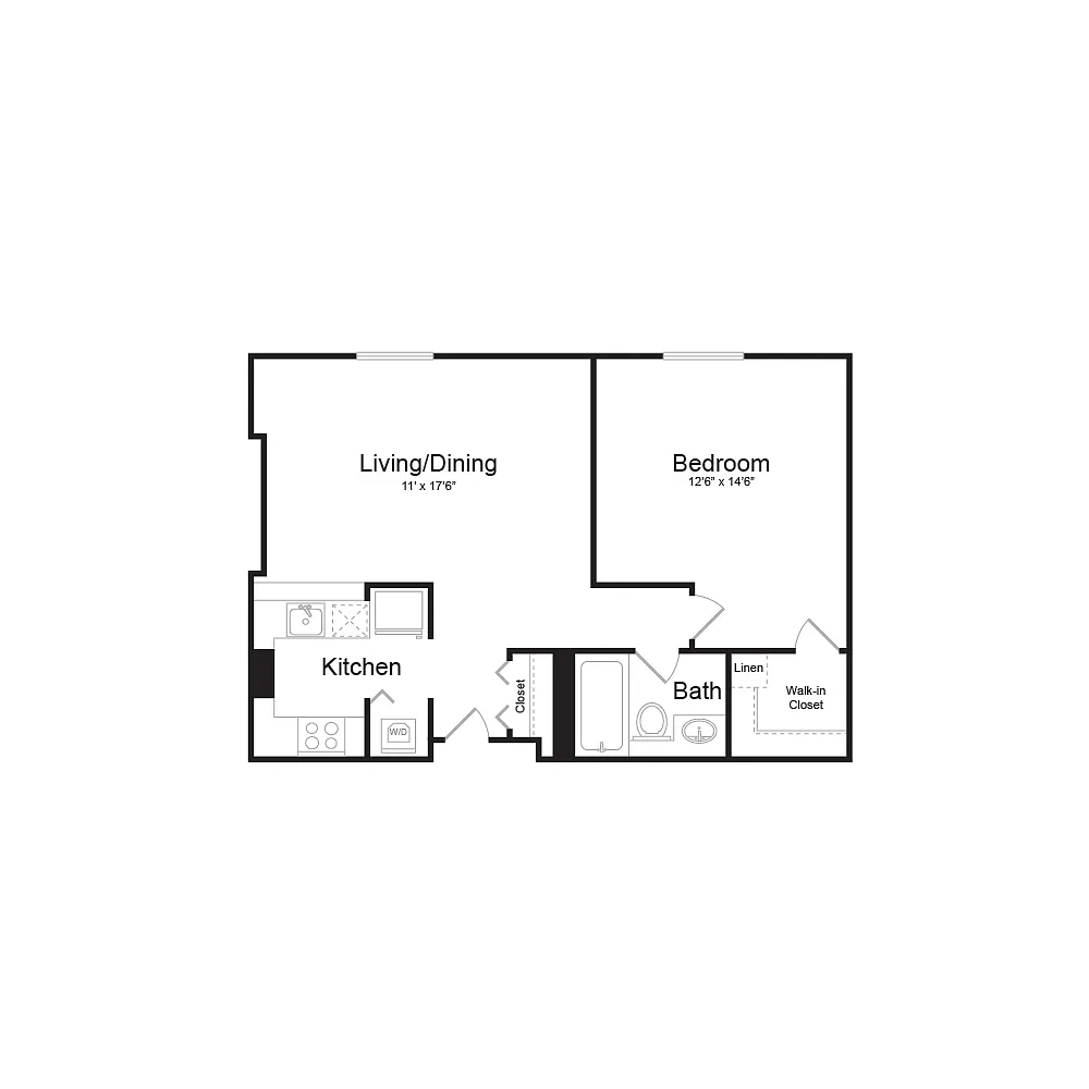 Floor plan olqa10a | 1 Bed | 1 Bath