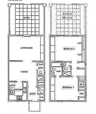 Floor plan 2 Bed 2.5 Bath