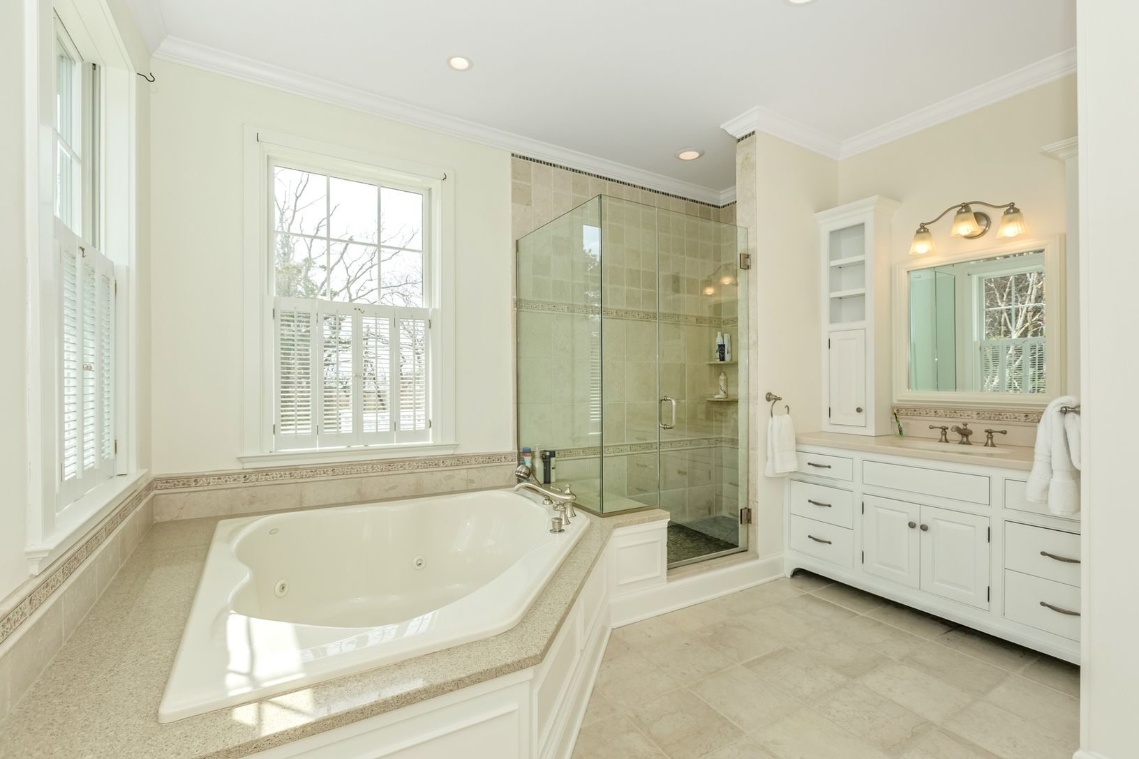  with spa tub, separate shower and two vanity bath