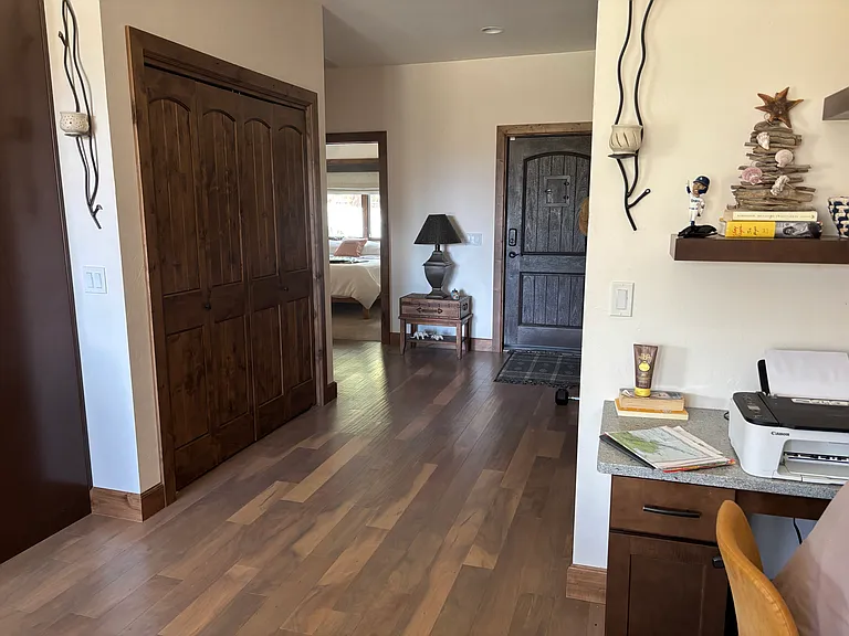 Hallway with washer dryer