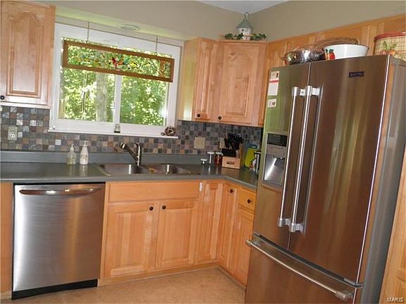 Kichen with Natural Maple Cabinets and Stainless Steel appliances