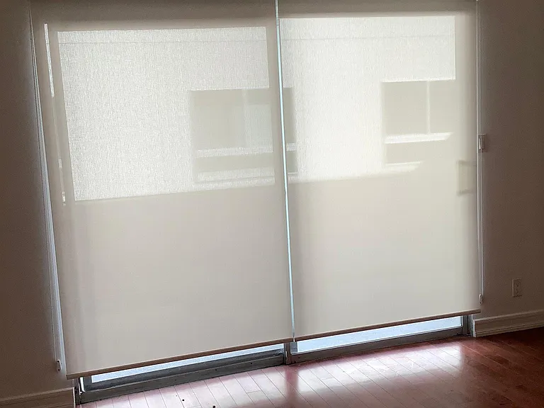 NEW HIGH END WINDOW TREATMENTS - leads to private patio.