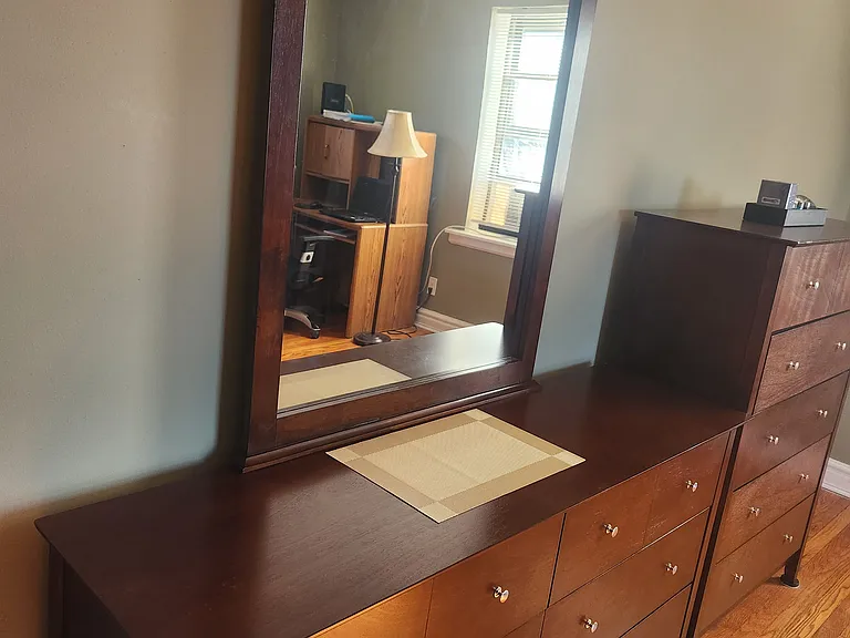 Dresser with mirror and separate chest of drawers